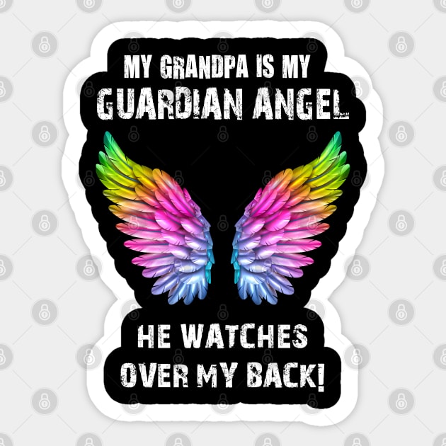 MY GRANDPA IS MY GUARDIAN ANGEL HE WATCHES OVER MY BACK Sticker by cleopatracharm